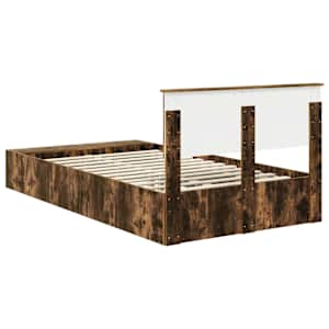 Rám postele s policí Kouřový dub 120 x 190 cm kompozitní dřevo - obrázek 9