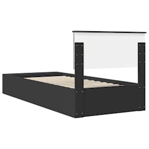 Rám postele s policí s čelo Černá 100 x 200 cm kompozitní dřevo - obrázek 9