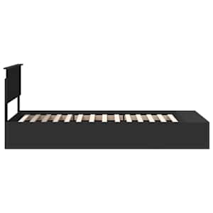 Rám postele s policí s čelo Černá 100 x 200 cm kompozitní dřevo - obrázek 8