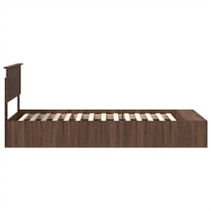 Rám postele s policí Hnědý dub 90 x 200 cm kompozitní dřevo - obrázek 8