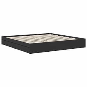 Postel s úložným prostorem Černá 200 x 200 cm kompozitní dřevo - obrázek 6