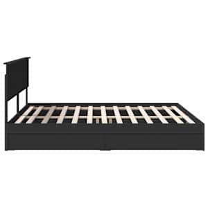 Postel s úložným prostorem Černá 200 x 200 cm kompozitní dřevo - obrázek 9
