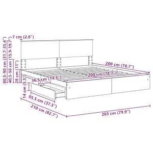 Postel s úložným prostorem Černá 200 x 200 cm kompozitní dřevo - obrázek 14