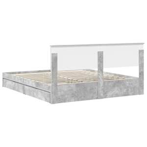 Postel s úložným prostorem s čelo Betonově šedá 200 x 200 cm - obrázek 10