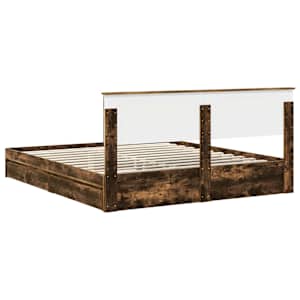 Postel s úložným prostorem s čelo Kouřový dub 200 x 200 cm - obrázek 10
