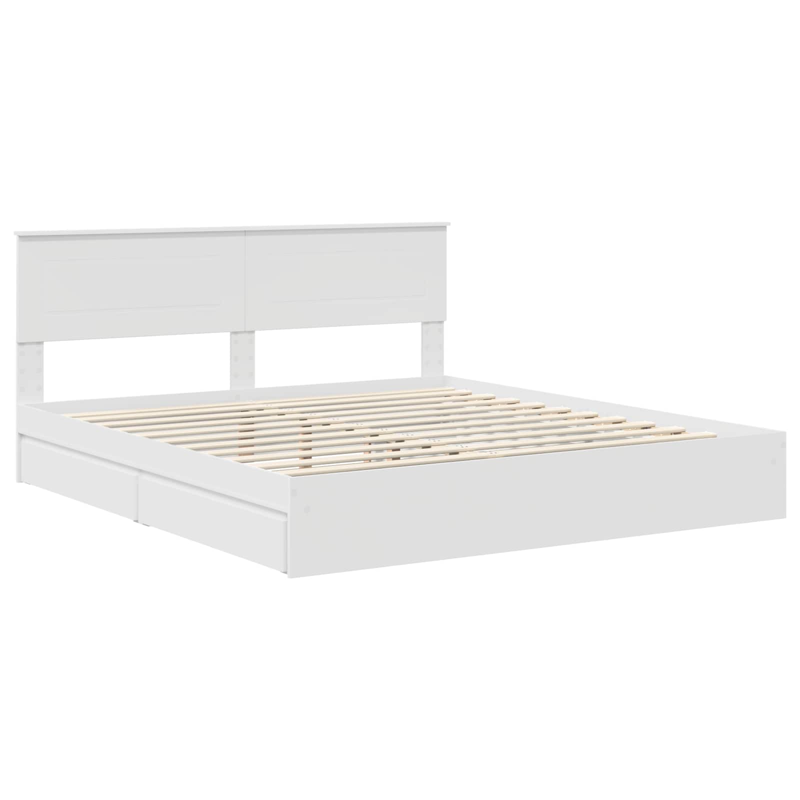 Opslag bed met hoofdeinde Wit 180 x 200 cm Bewerkt hout | luizaXL | Dé meubelwinkel voor elk interieur Opslag bed met hoofdeinde Wit 180 x 200 cm Bewerkt hout - Afbeelding 4