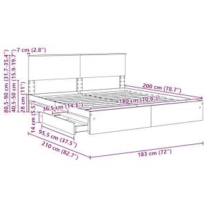 Postel s úložným prostorem Bílá 180 x 200 cm kompozitní dřevo - obrázek 15