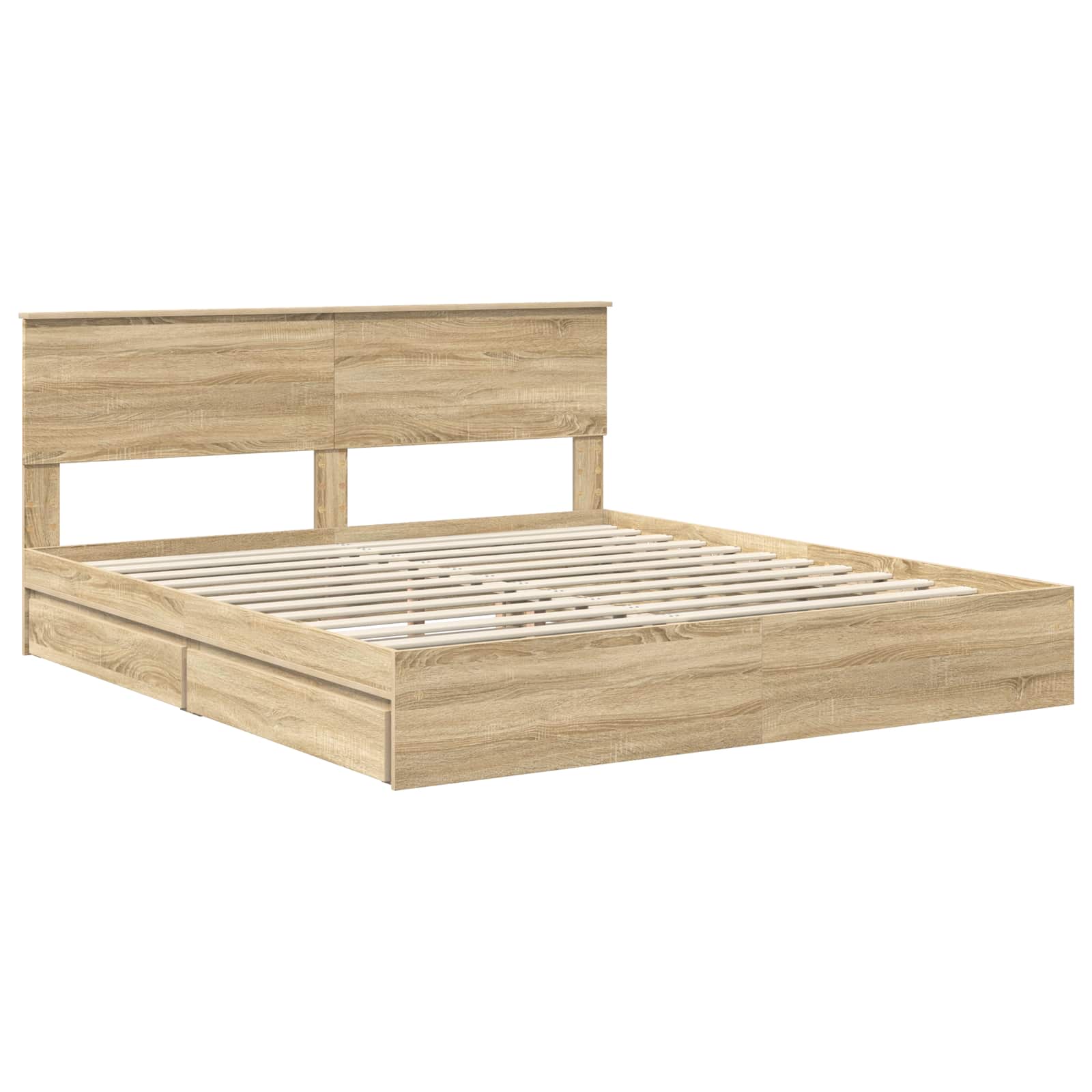 Opslag bed met lade Sonoma Eiken 180 x 200 cm Bewerkt hout | luizaXL | Dé meubelwinkel voor elk interieur Opslag bed met lade Sonoma Eiken 180 x 200 cm Bewerkt hout - Afbeelding 4