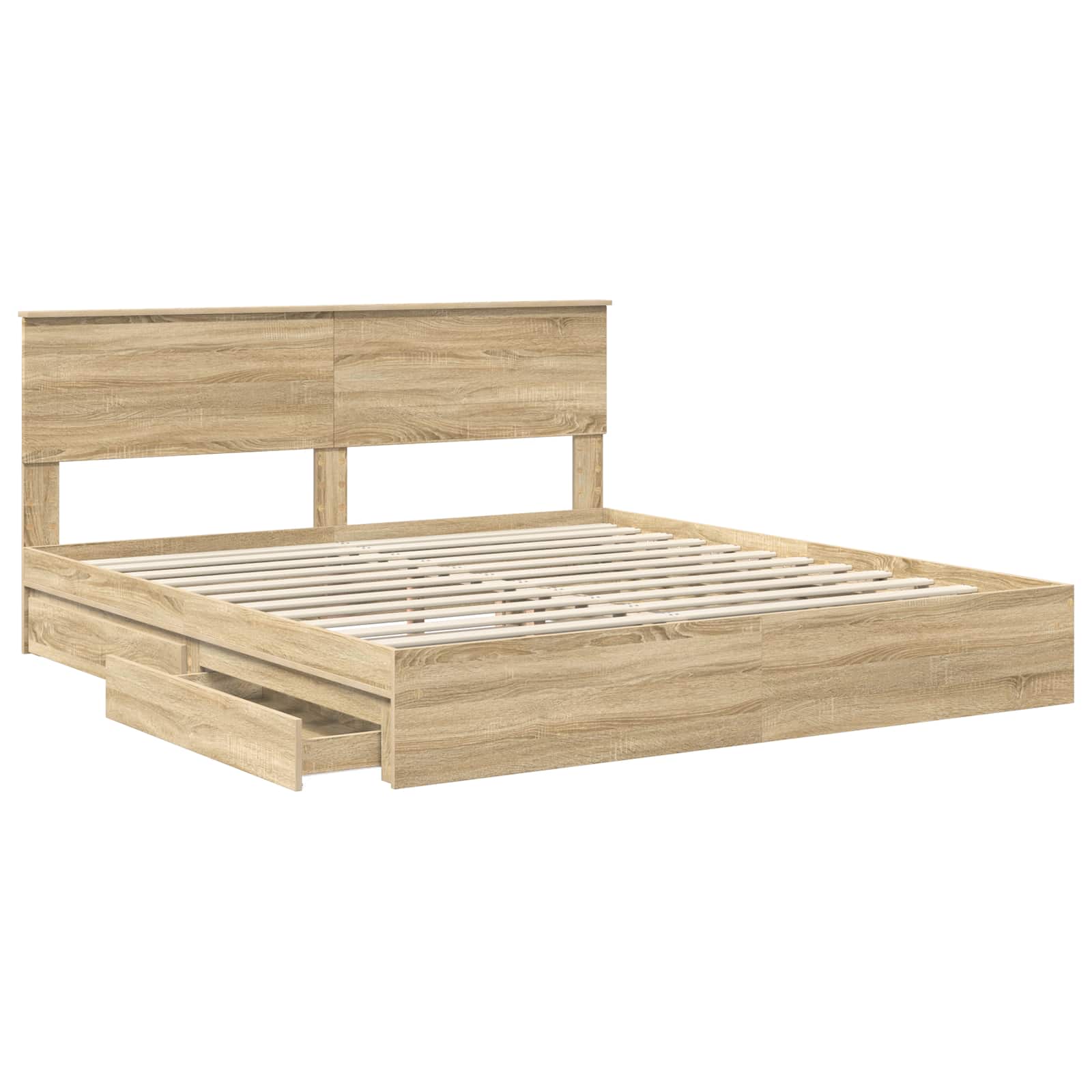 Opslag bed met lade Sonoma Eiken 180 x 200 cm Bewerkt hout | luizaXL | Dé meubelwinkel voor elk interieur Opslag bed met lade Sonoma Eiken 180 x 200 cm Bewerkt hout - Afbeelding 5