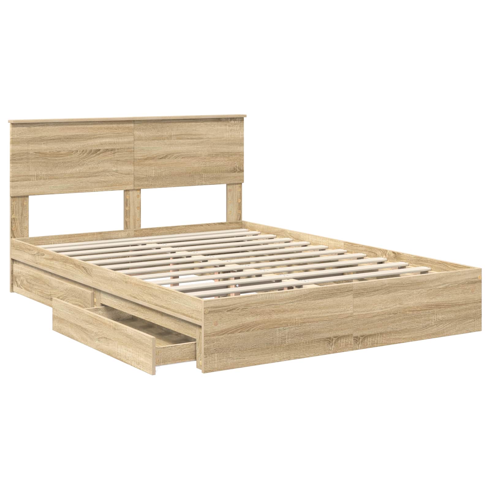 Opslag bed met lade Sonoma Eiken 160 x 200 cm Bewerkt hout | luizaXL | Dé meubelwinkel voor elk interieur Opslag bed met lade Sonoma Eiken 160 x 200 cm Bewerkt hout - Afbeelding 5