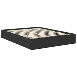 Postel s úložným prostorem Černá 150 x 200 cm kompozitní dřevo - obrázek 6