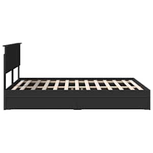 Postel s úložným prostorem Černá 150 x 200 cm kompozitní dřevo - obrázek 9