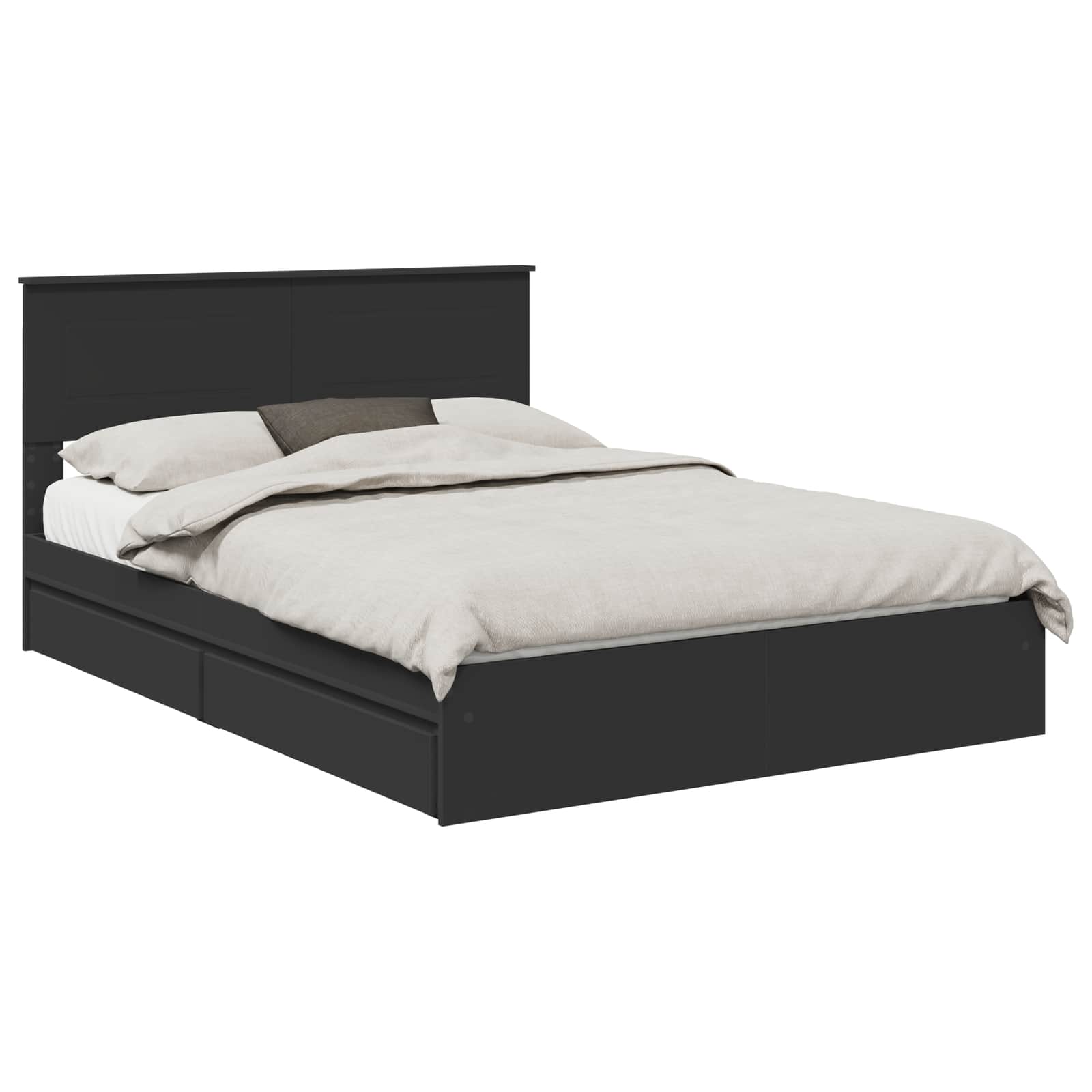 Opslag bed met hoofdeinde Zwart 140 x 190 cm Bewerkt hout | luizaXL | Dé meubelwinkel voor elk interieur Opslag bed met hoofdeinde Zwart 140 x 190 cm Bewerkt hout - Afbeelding 2