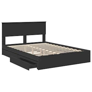 Postel s úložným prostorem Černá 140 x 190 cm kompozitní dřevo - obrázek 5