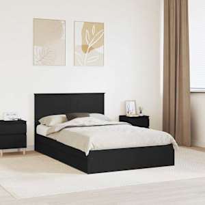 Postel s úložným prostorem Černá 135 x 190 cm kompozitní dřevo - obrázek 1