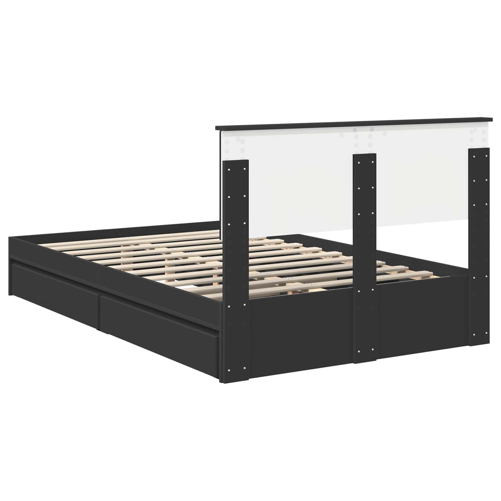 Laos voodi peaga sahtliga Must 135 x 190 cm Tehispuit 10 Kõik vajalik sinu aeda ja koju! Laos voodi peaga sahtliga Must 135 x 190 cm Tehispuit - Image 10