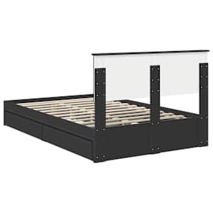 Postel s úložným prostorem Černá 135 x 190 cm kompozitní dřevo - obrázek 10