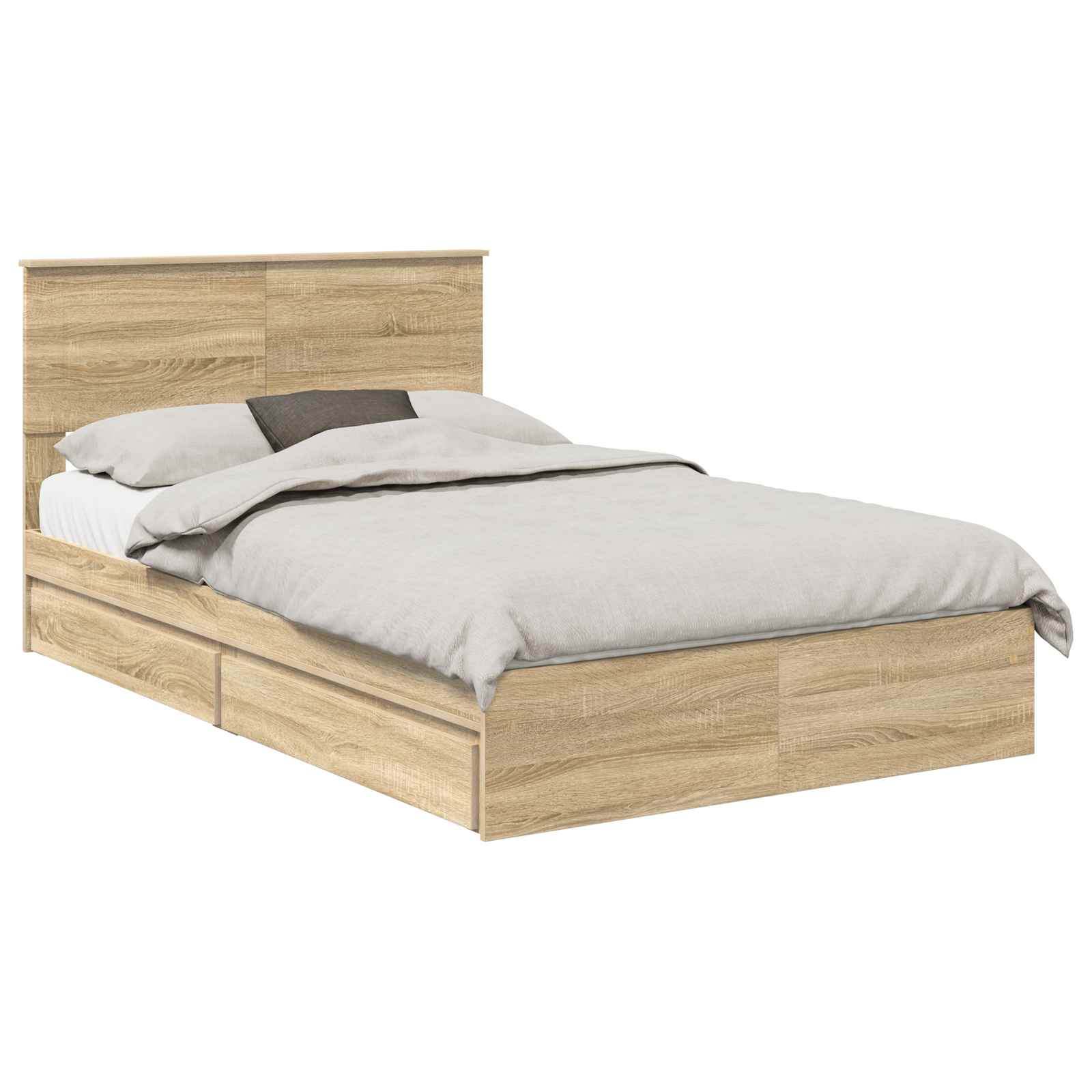 Opslag bed met lade Sonoma Eiken 135 x 190 cm Bewerkt hout | luizaXL | Dé meubelwinkel voor elk interieur Opslag bed met lade Sonoma Eiken 135 x 190 cm Bewerkt hout - Afbeelding 2