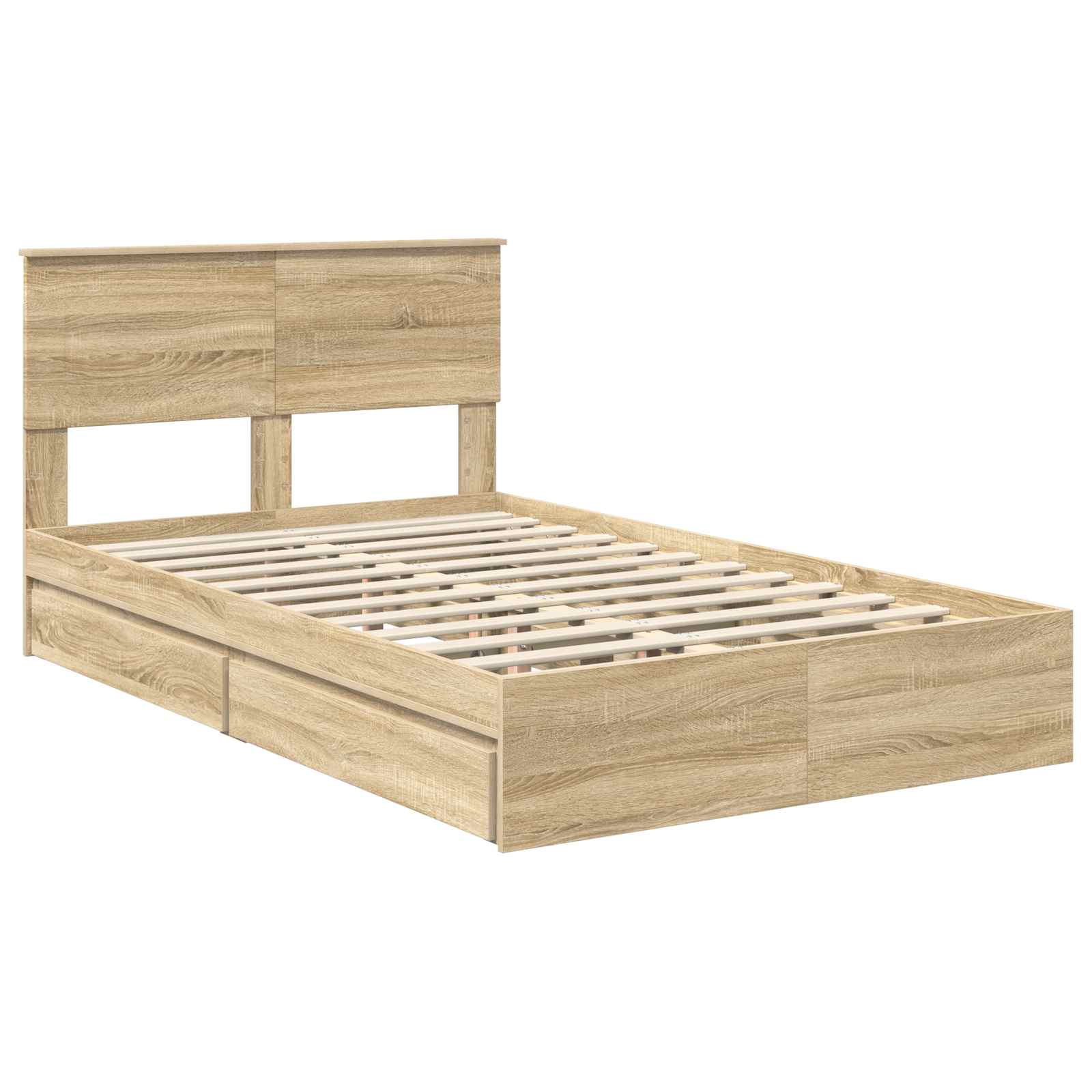 Opslag bed met lade Sonoma Eiken 135 x 190 cm Bewerkt hout | luizaXL | Dé meubelwinkel voor elk interieur Opslag bed met lade Sonoma Eiken 135 x 190 cm Bewerkt hout - Afbeelding 4