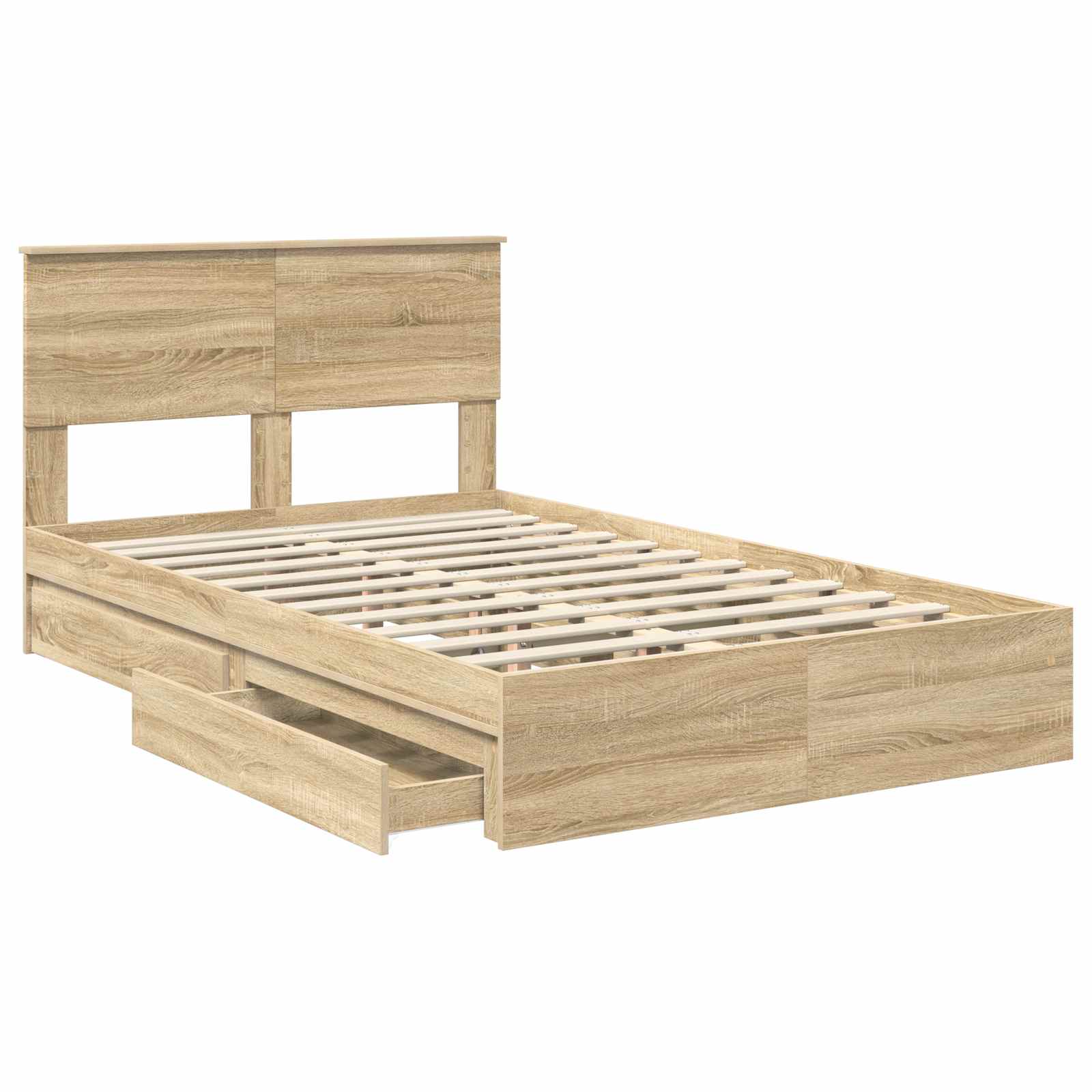 Opslag bed met lade Sonoma Eiken 135 x 190 cm Bewerkt hout | luizaXL | Dé meubelwinkel voor elk interieur Opslag bed met lade Sonoma Eiken 135 x 190 cm Bewerkt hout - Afbeelding 5