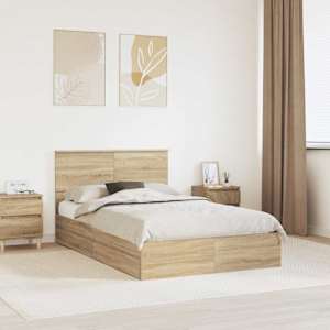 Postel s úložným prostorem s čelo Sonoma dub 120 x 190 cm - obrázek 1