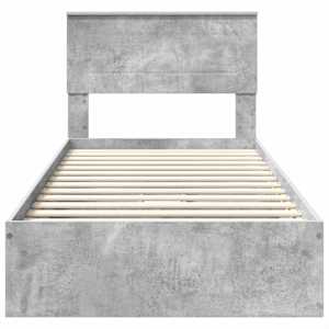 Postel s úložným prostorem s čelo Betonově šedá 90 x 200 cm - obrázek 8