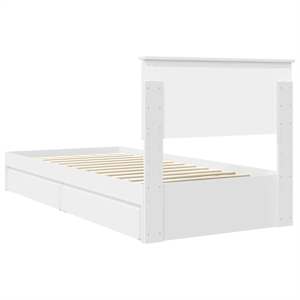 Postel s úložným prostorem Bílá 75 x 190 cm kompozitní dřevo - obrázek 10