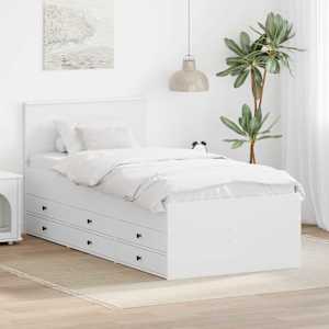 Daybed se zásuvkou Bílá a černá 100 x 200 cm kompozitní dřevo - obrázek 1