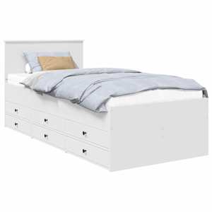 Daybed se zásuvkou Bílá a černá 100 x 200 cm kompozitní dřevo - obrázek 2