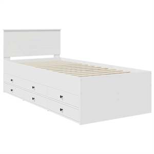 Daybed se zásuvkou Bílá a černá 100 x 200 cm kompozitní dřevo - obrázek 4