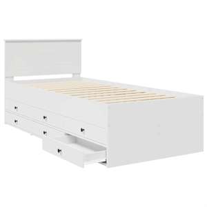 Daybed se zásuvkou Bílá a černá 100 x 200 cm kompozitní dřevo - obrázek 5