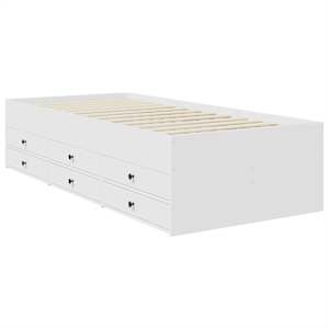 Daybed se zásuvkou Bílá a černá 100 x 200 cm kompozitní dřevo - obrázek 6