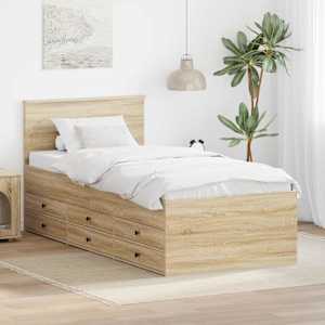 Daybed s čelo Sonoma dub a černá 100 x 200 cm kompozitní dřevo - obrázek 1