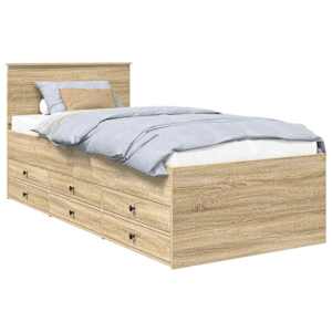 Daybed s čelo Sonoma dub a černá 100 x 200 cm kompozitní dřevo - obrázek 2
