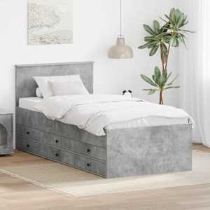 Daybed Betonově šedá a černá 100 x 200 cm kompozitní dřevo - obrázek 1