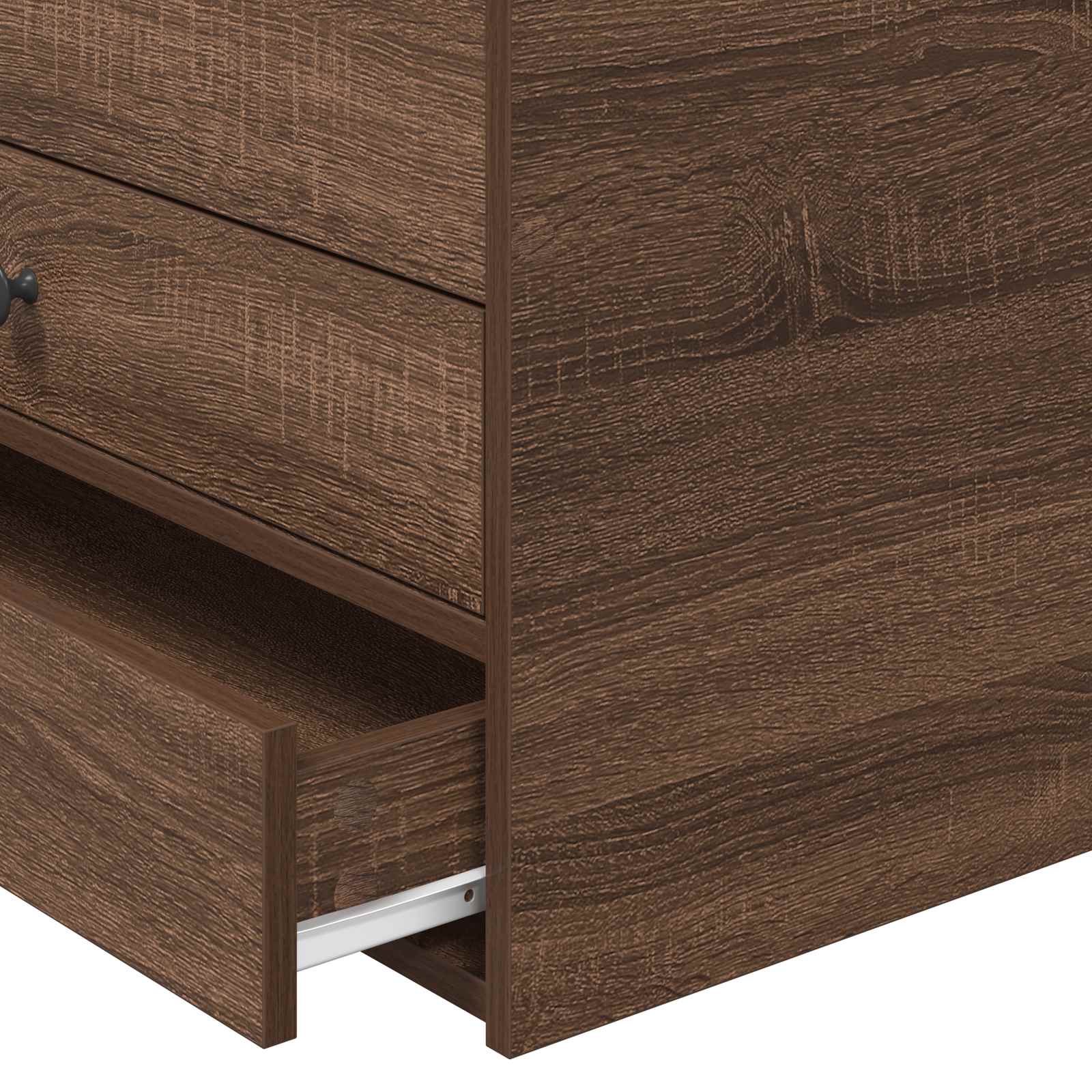 Dnevna postelja Rjav hrast in črna 100 x 200 cm Konstruiran les - slika 11