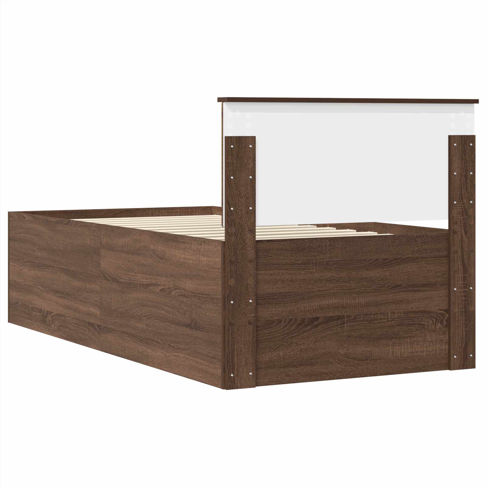 Dnevna postelja Rjav hrast in črna 100 x 200 cm Konstruiran les - slika 10