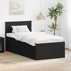 Daybed se zásuvkou s čelo Černá 90 x 190 cm kompozitní dřevo - obrázek 1