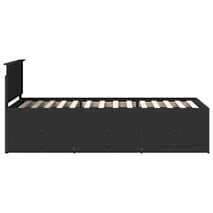 Daybed se zásuvkou s čelo Černá 90 x 190 cm kompozitní dřevo - obrázek 9