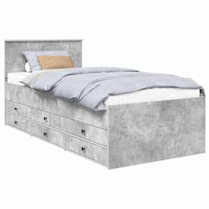 Daybed Betonově šedá a černá 90 x 190 cm kompozitní dřevo - obrázek 2