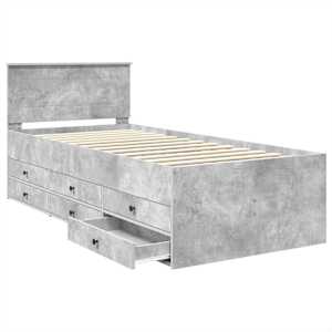Daybed Betonově šedá a černá 90 x 190 cm kompozitní dřevo - obrázek 5