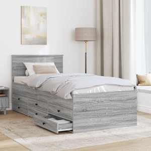 Daybed s čelo Šedá Sonoma a černá 90 x 190 cm kompozitní dřevo - obrázek 3