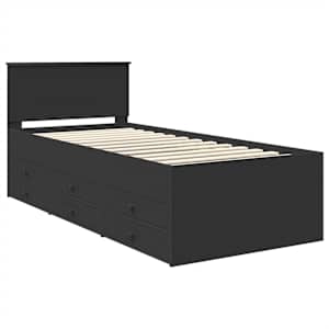 Daybed se zásuvkou s čelo Černá 90 x 200 cm kompozitní dřevo - obrázek 4