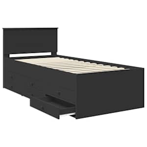 Daybed se zásuvkou s čelo Černá 90 x 200 cm kompozitní dřevo - obrázek 5