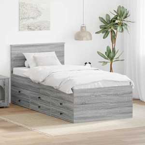 Daybed s čelo Šedá Sonoma a černá 90 x 200 cm kompozitní dřevo - obrázek 1