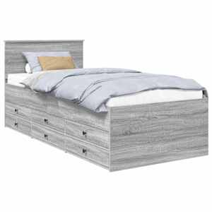 Daybed s čelo Šedá Sonoma a černá 90 x 200 cm kompozitní dřevo - obrázek 2