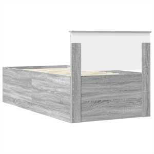 Daybed s čelo Šedá Sonoma a černá 90 x 200 cm kompozitní dřevo - obrázek 10