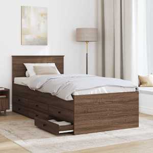Daybed s čelo Hnědý dub a černá 90 x 200 cm kompozitní dřevo - obrázek 3