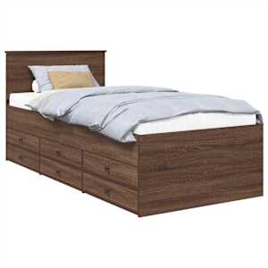 Daybed s čelo Hnědý dub a černá 90 x 200 cm kompozitní dřevo - obrázek 2