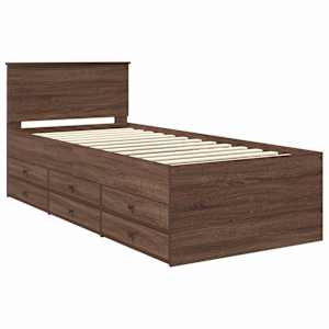 Daybed s čelo Hnědý dub a černá 90 x 200 cm kompozitní dřevo - obrázek 4